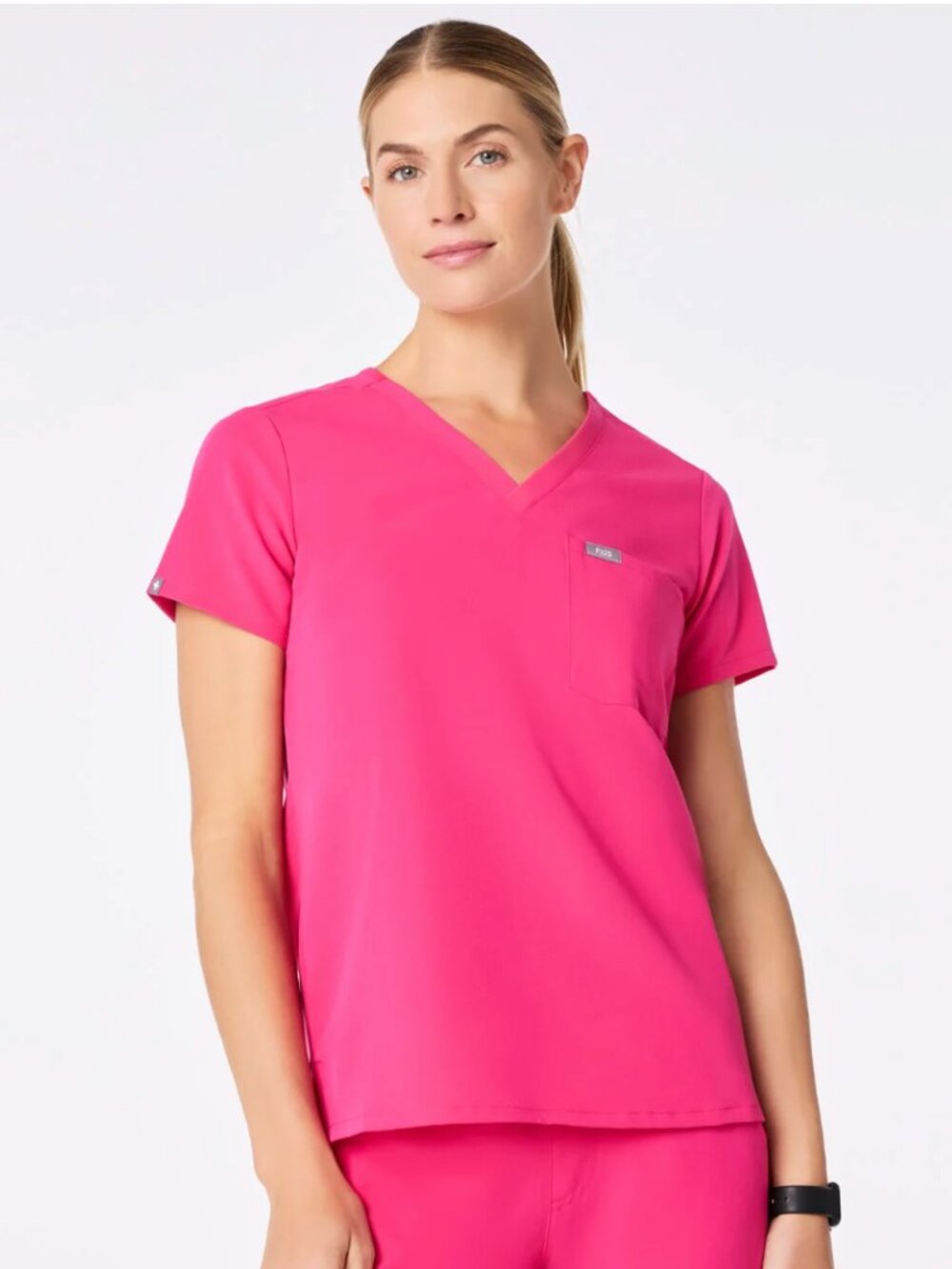 NEW FIGS Women's Shocking Pink Set Top + Bottom XS - Picture 4 of 9